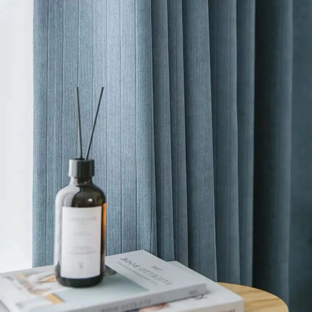 

Сплошные цветные полосатые шторы на заказ для спальни, гостиной, синельные плотные простые бархатные шторы