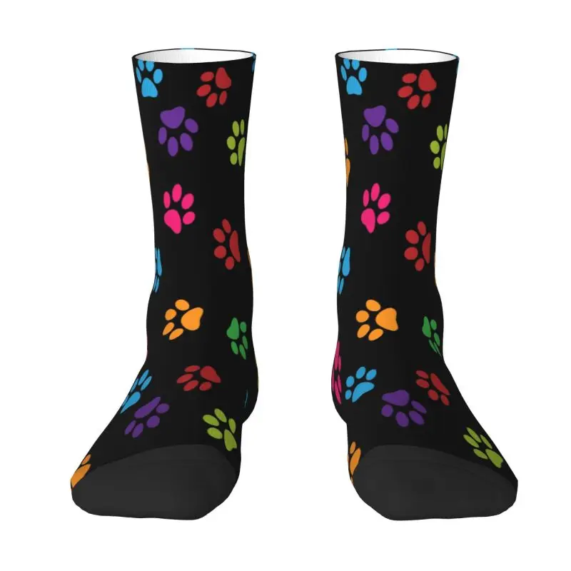 

Colorful Pet Dog Paws Pattern Dress Socks Mens Womens Warm Fashion Novelty Crew Socks