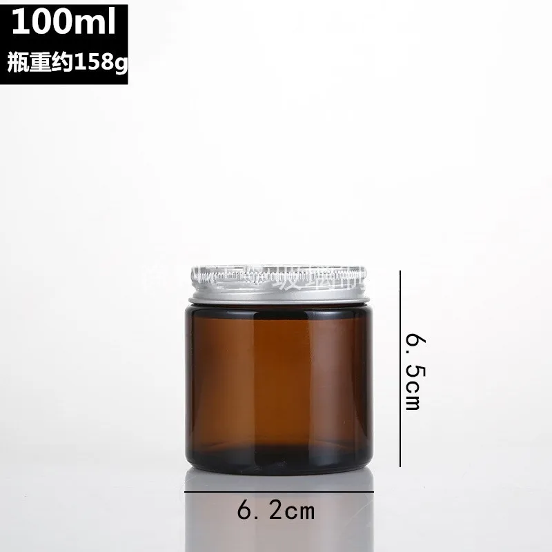 5pcs 100 ml/200 ml คอนเทนเนอร์แต่งหน้าแก้ว jar สําหรับเทียนหอม/ครีม/หน้ากากคอนเทนเนอร์อลูมิเนียม