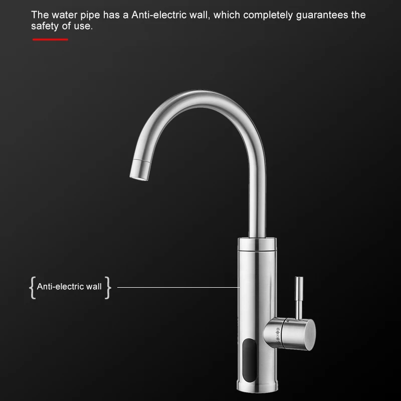 220V Electric Instant Hot Water Faucet Kitchen Water Heater Tap Heater Cold Heating Faucet Tankless Instantaneous Water Heater