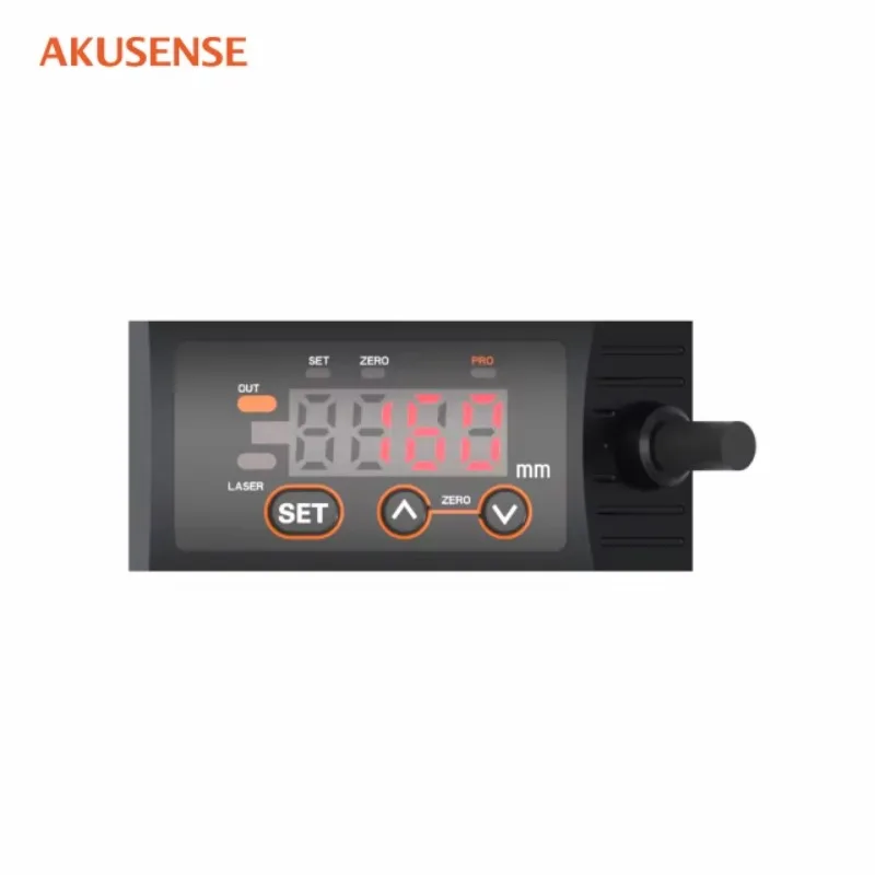 AKUSENSE MLD15-200NPVA Triangulation Diffuse Reflection 25-280mm Range NPN Output 655nm Red Laser Flexible Displacement Sensor
