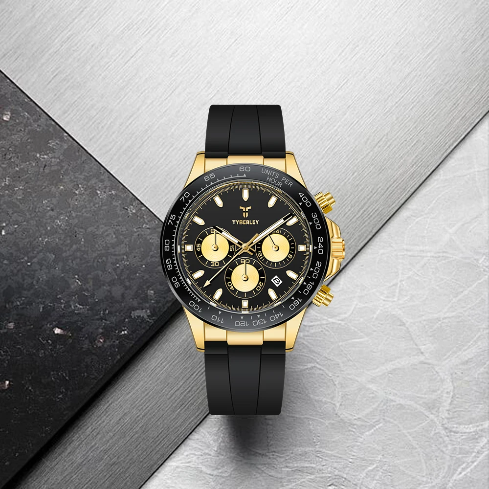 TYBERLEY 2026 New Men's Quartz Watch Luxury Classic Style Multifunctional Quartz Watch Hardlex Glass 30 Meters Waterproof Design