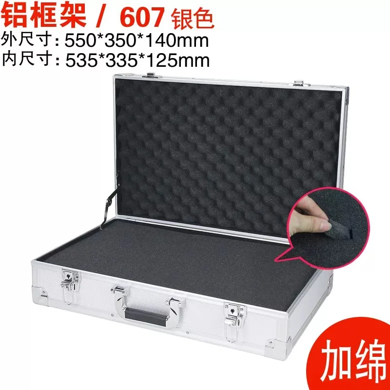 Aluminum alloy large reinforced trolley case, tool case, file case, portable shock-proof , aluminum