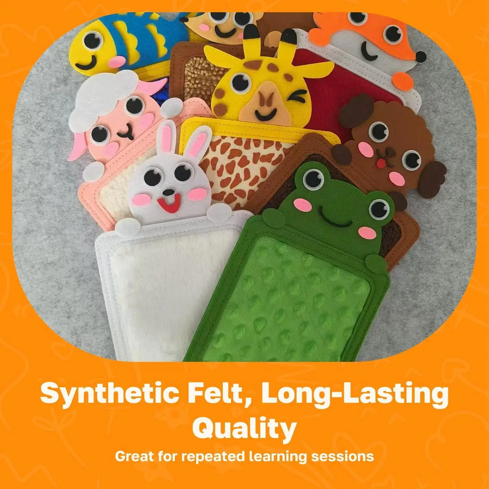 8Pcs Sensory Mats Assorted Portable Sensory Tiles Cute Textured Sensory Pads for