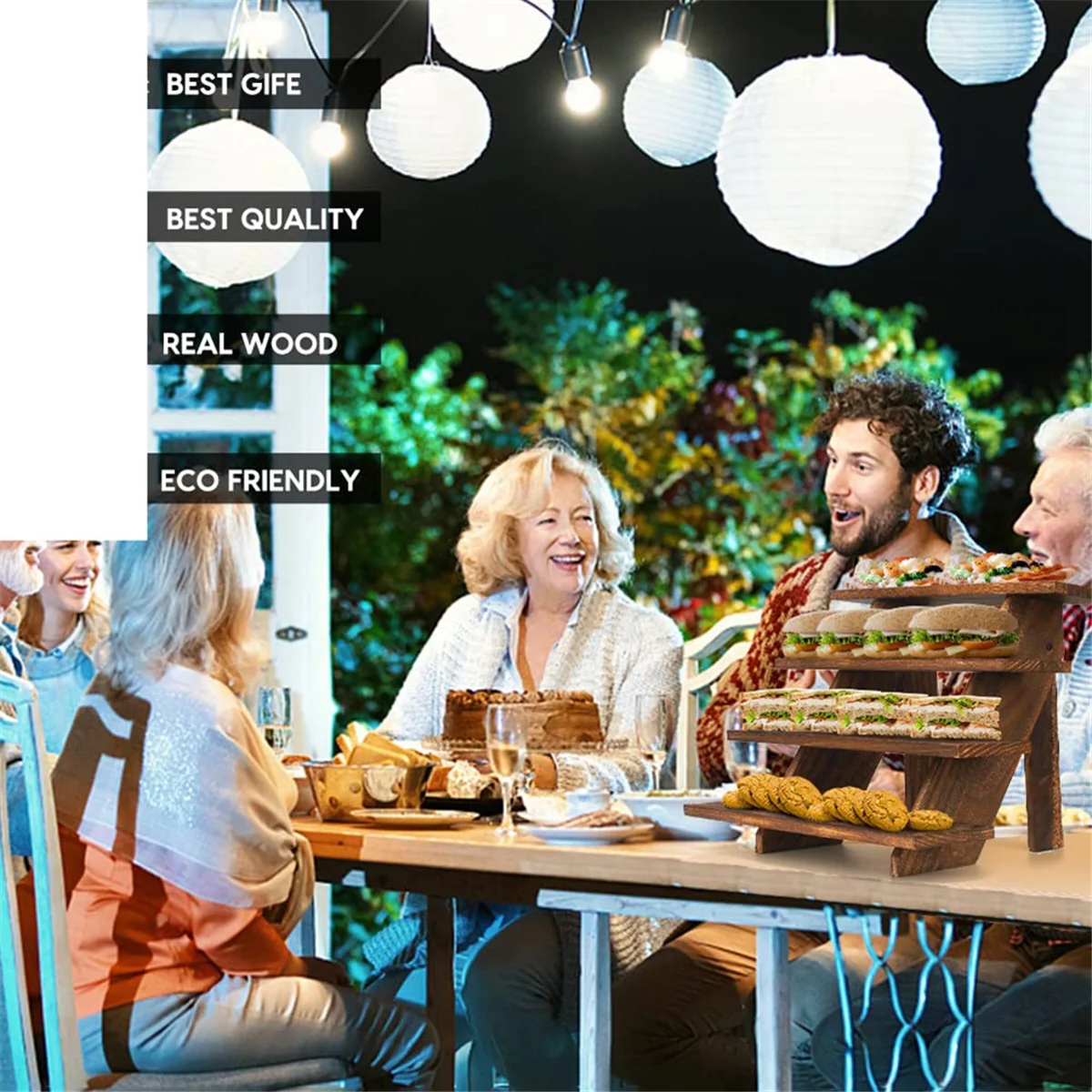 

Стеллаж для храненияДеревянная витрина Деревянные подставки для кексов Бесплатные инструменты, деревенские стойки для демонстрационных полок Настольная витрина