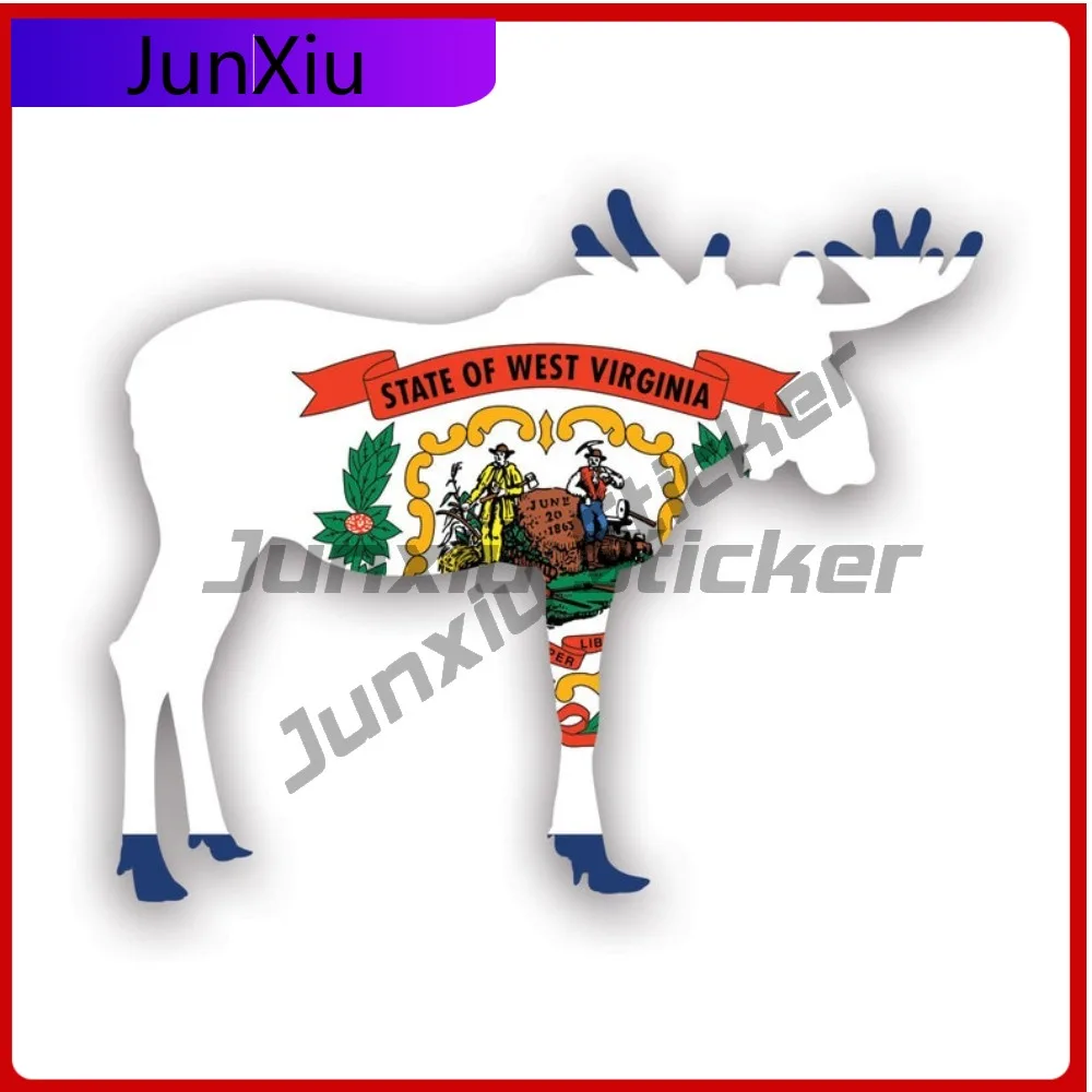 

West Virginia Moose Scratch Resistant Fade Resistant Cool For Car Window Car Body Rear Windshield No Residue Easy To Remove