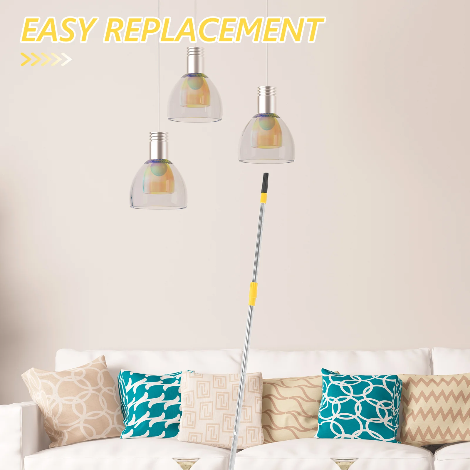 

Expandable Pole for Changing Bulbs in High Places Lightweight Portable Bulb Changer Tool with Stable Construction for Long Term