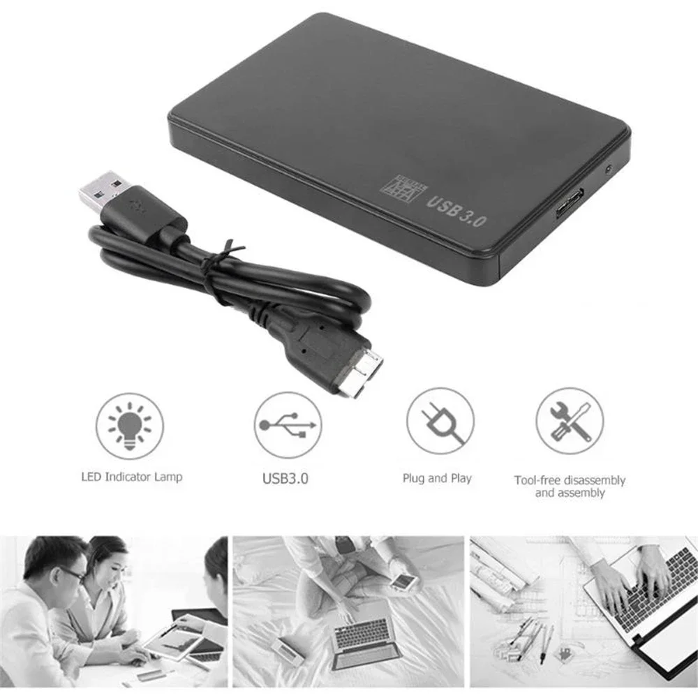 캐디 HDD SSD 외장 저장 장치, USB 3.0 SATA 인클로저, 외장 하드 드라이브 케이스, 2.5 인치, 2.5 인치