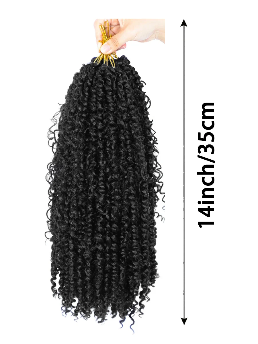 여신 열정 트위스트 크로셰 헤어 익스텐션 |   14" 18" 22" 길이 |   10 가닥/팩 |   합성 땋은 머리