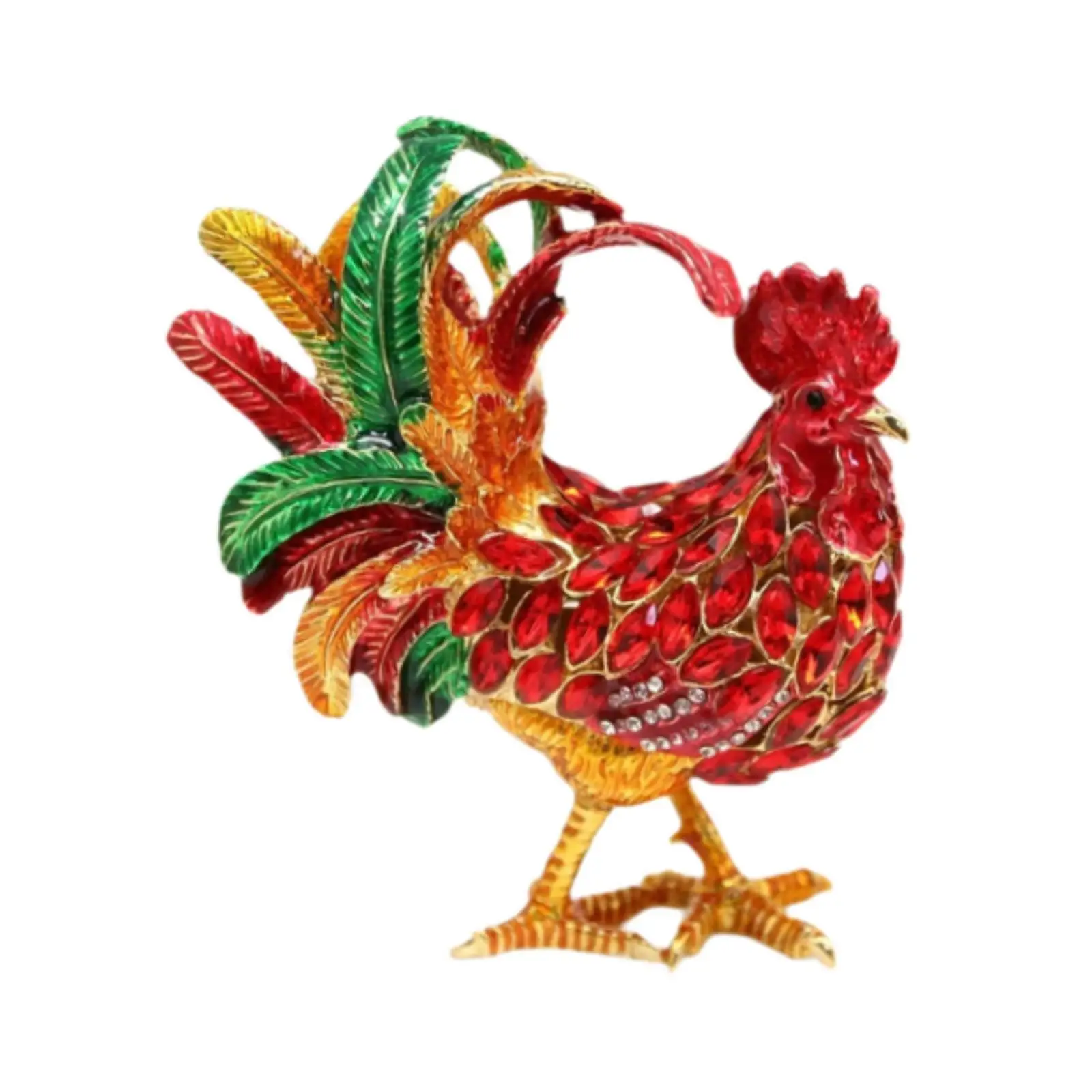 Chicken Figurine Jewelry Box Sculpture Treasure Chest Box for Home Decor