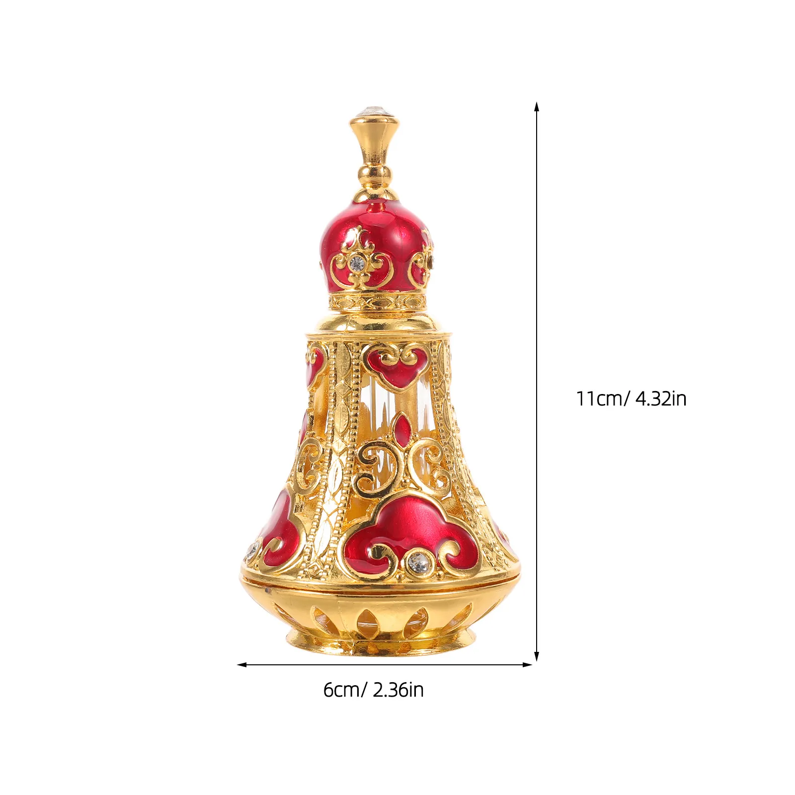125Ml Vintage Style Refillable Arabic Perfume Bottle Decorative Essential Oil Bottle with Bejeweled Accents for Bedroom Living 6
