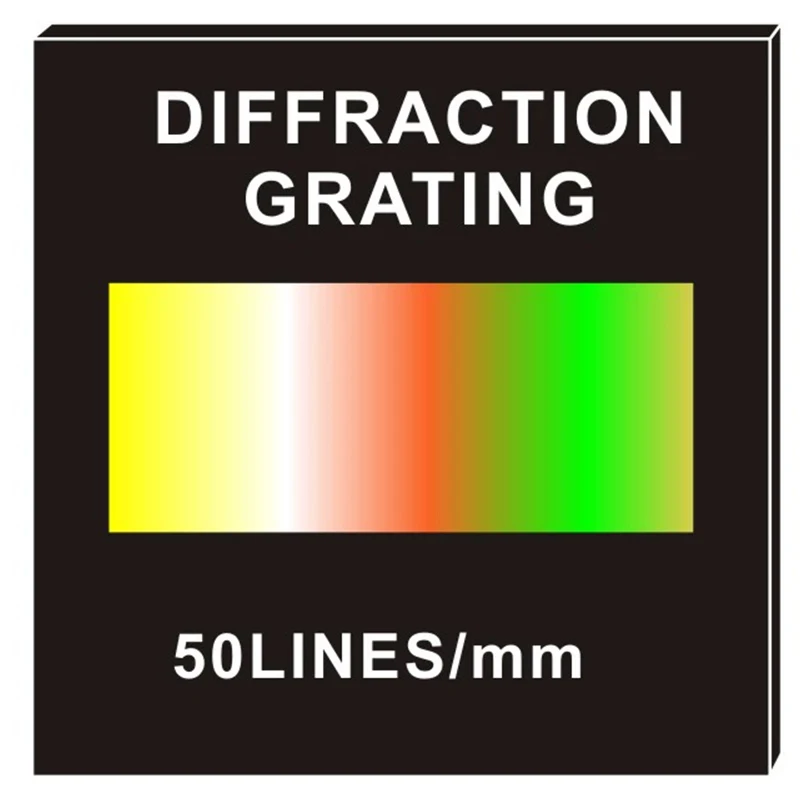 50x50mm Glass Holographic Trasmission Diffraction Grating University Spectral Decomposition Wavelength 20-2000nm 600 lines