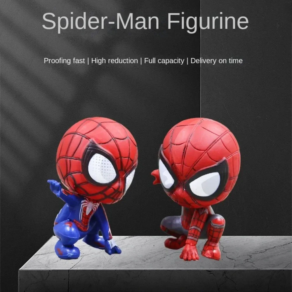 Marvel Spiderman Action Figure Model Cute Cartoon Fashion Charm Home Accessories Car Decoration Room Decor Child Toys Gifts