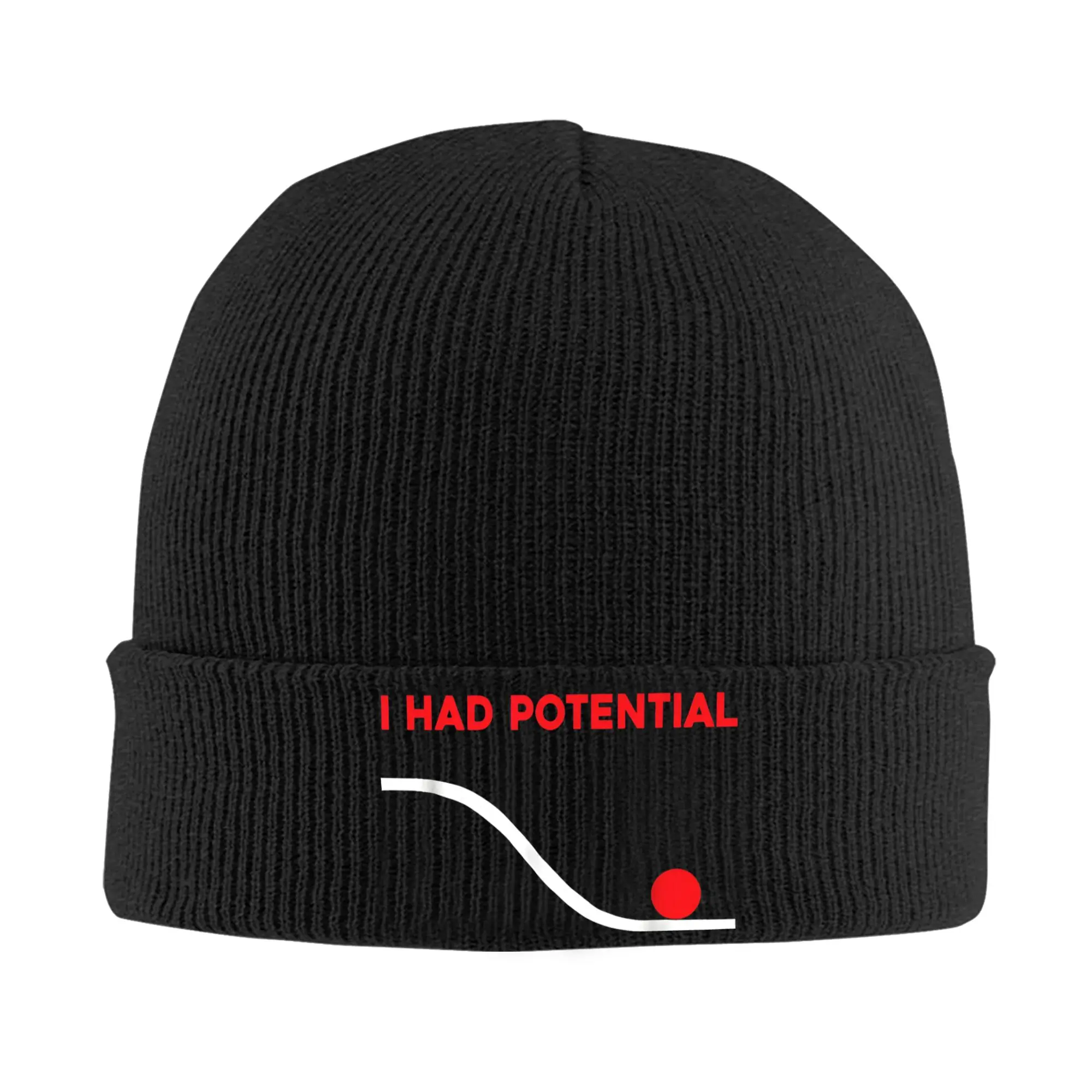 Funny Sarcastic Meme I Had Potential Knitted Hat Women's Men's Beanies Winter Hats Acrylic Project Hail Mary  Crochet Caps