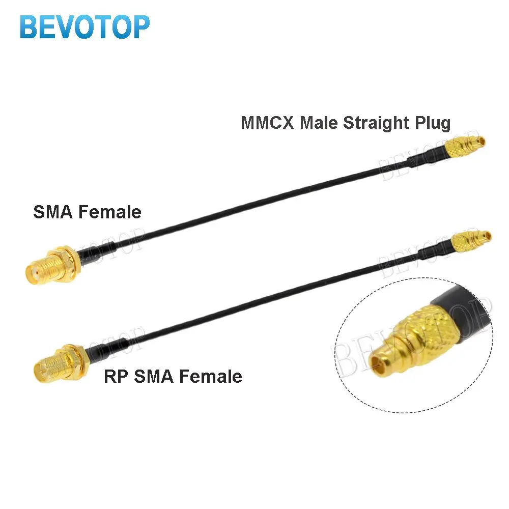 2PCS MMCX Male to SMA/RP-SMA Female Bulkhead FPV Antenna Adapter RF1.37 Coax Extension Cable for PandaRC RC Drone Accessories