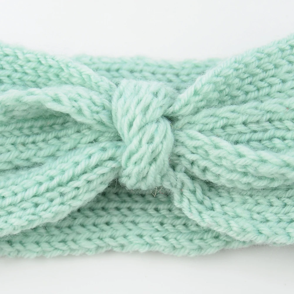 

6 pcs Rabbit Ear Headband For 6 Colors Crochet Turban Warm Knitted Headwrap Chunky Crocheted Headband For Infants