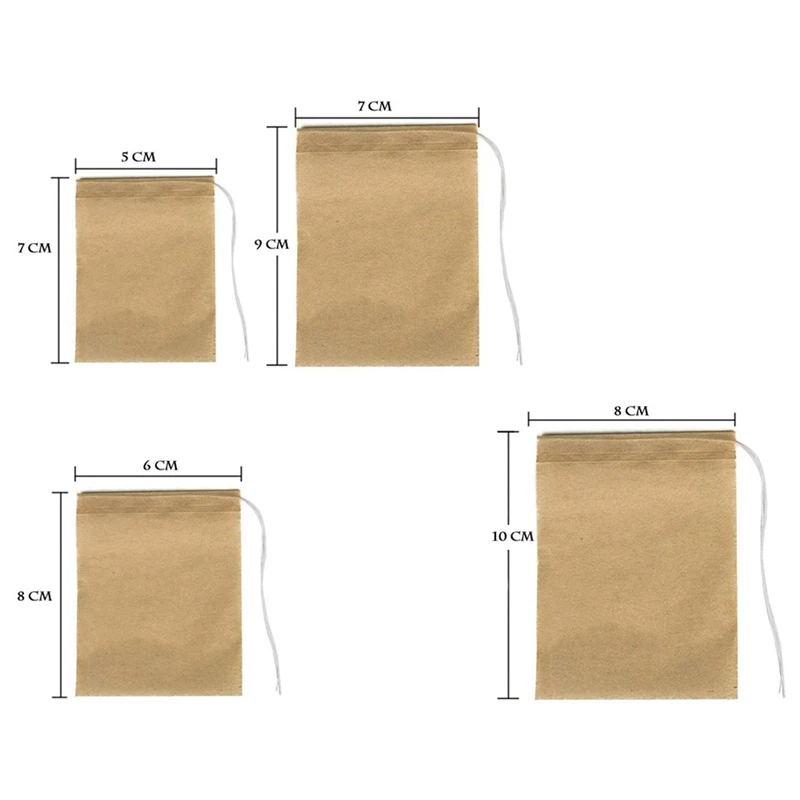 Чайный пакетик, 600 шт., одноразовые чайные фильтр-пакетики, натуральный материал, шнурок, чайный пакетик, пустой для листового чая (5x7 см)