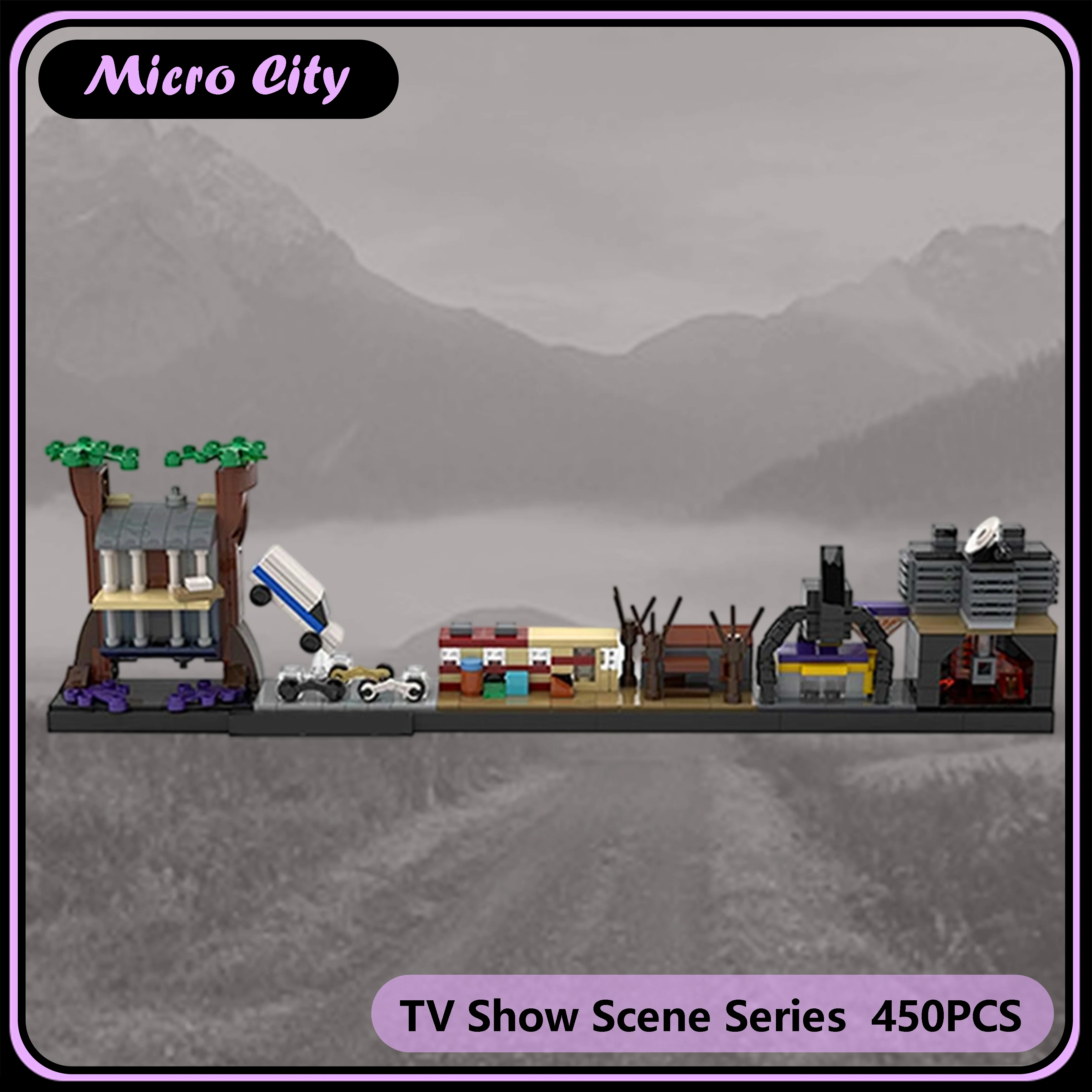 

Micro MOC City Skyline Scene Series Классическая тайна ТВ-шоу Вдохновленная архитектурой Модель строительных блоков Креативный подарок для дисплея