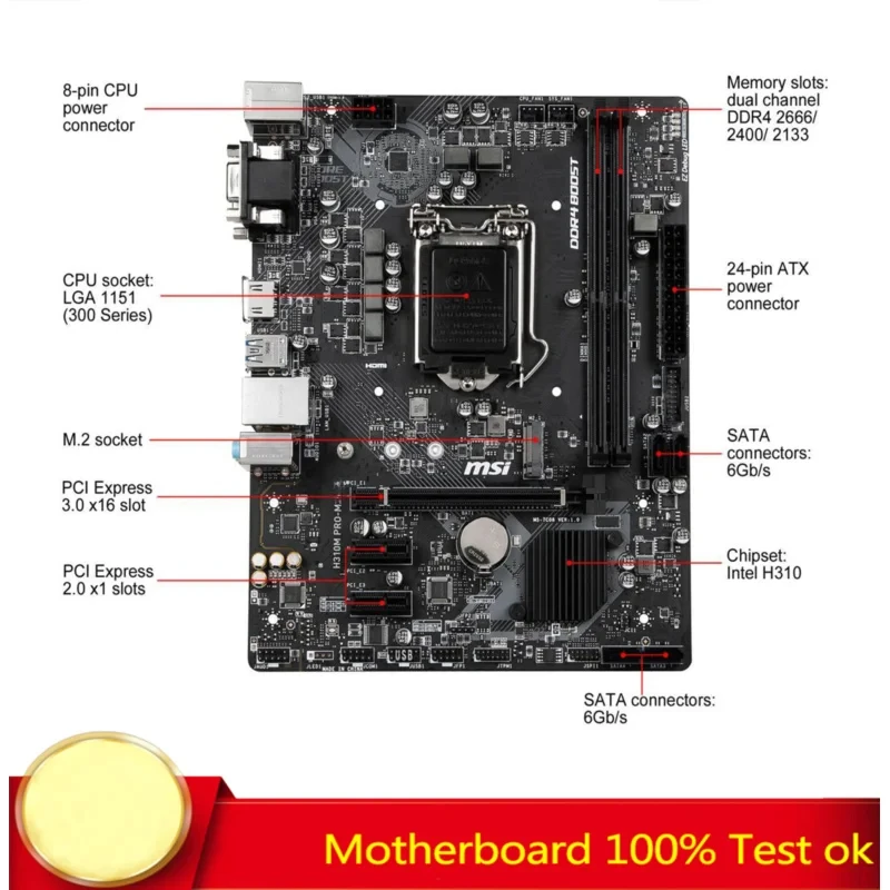 

FOR MSI H310M PRO-M2 Motherboard Supports 8/9th Generation 32G DDR4 1151