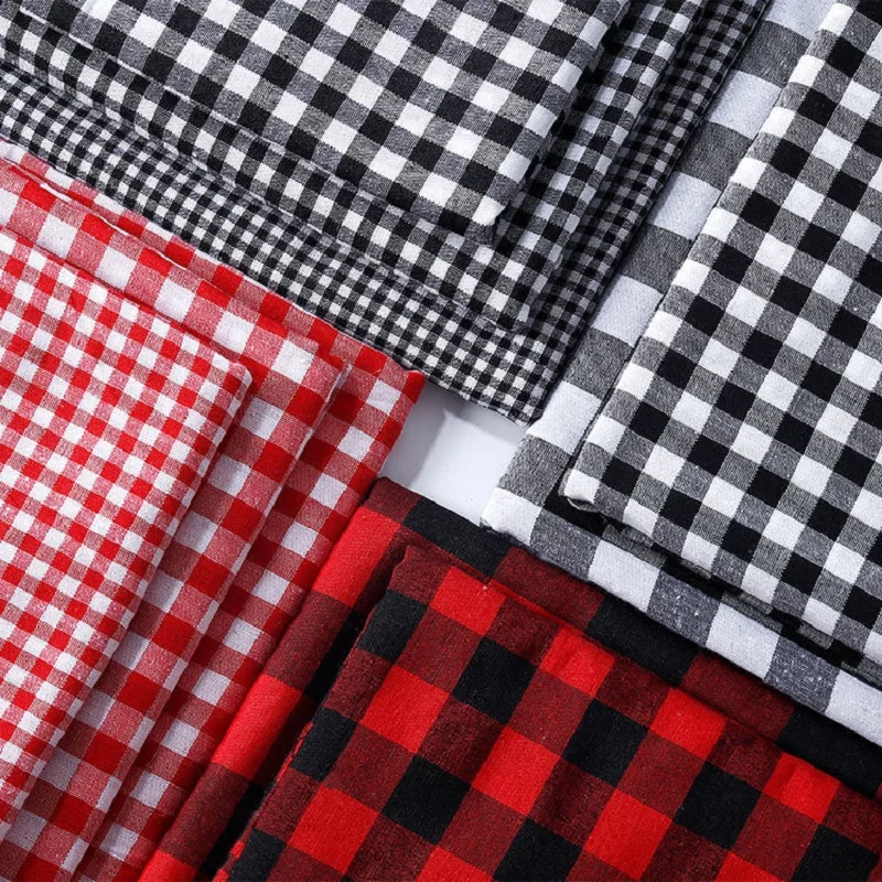 Small Checked Cotton Cloth Sewing Fabric for DIY Bed Sheet Home Decoration Children\'s Clothes 148cm x 50cm