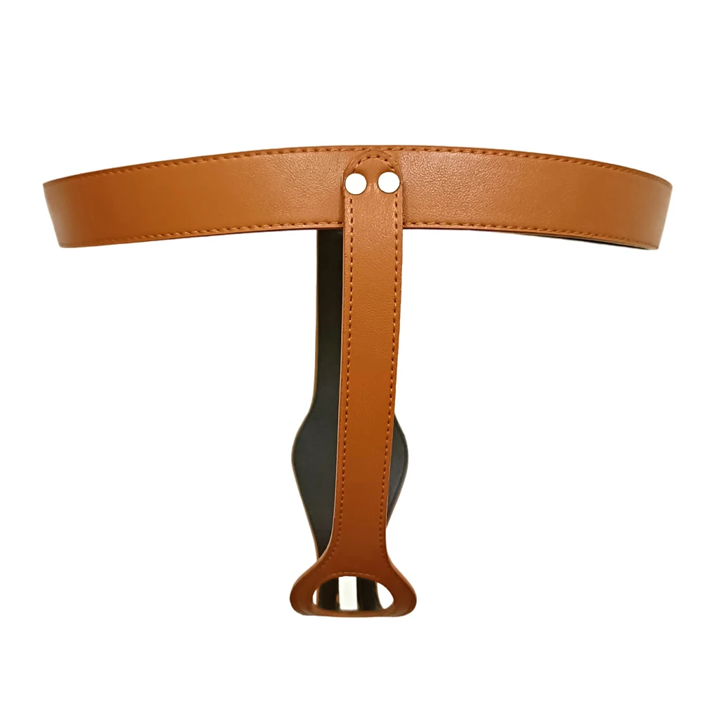 Leather Female Chastity Belt Masturbator Strap on Pants Adjustable Underwear Chastity Lock Device Sex Toys for Woman view 6