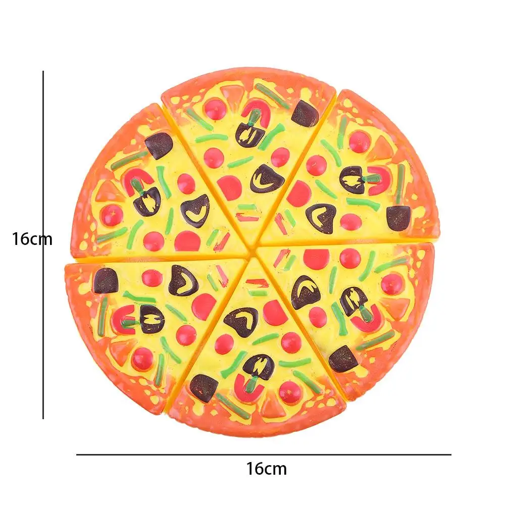 6 Pcs Small Pizza Toy Child Kitchen Simulation Pizza Party Fast Food Play Food Toy For Kids