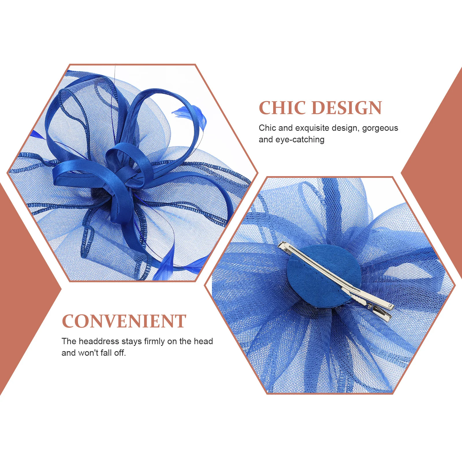 الأزرق شبكة غطاء الرأس الريشة عقال مقاطع الشعر الزفاف ديكور الزفاف الحجاب الزهور الفاسناتور قبعة دائم اللون سريع خفيفة الوزن