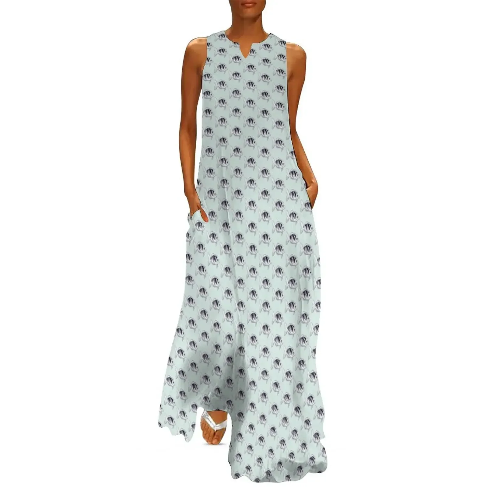 

Creepy Fish Long Dress woman dress Women's summer long dress Women's long Evening dresses