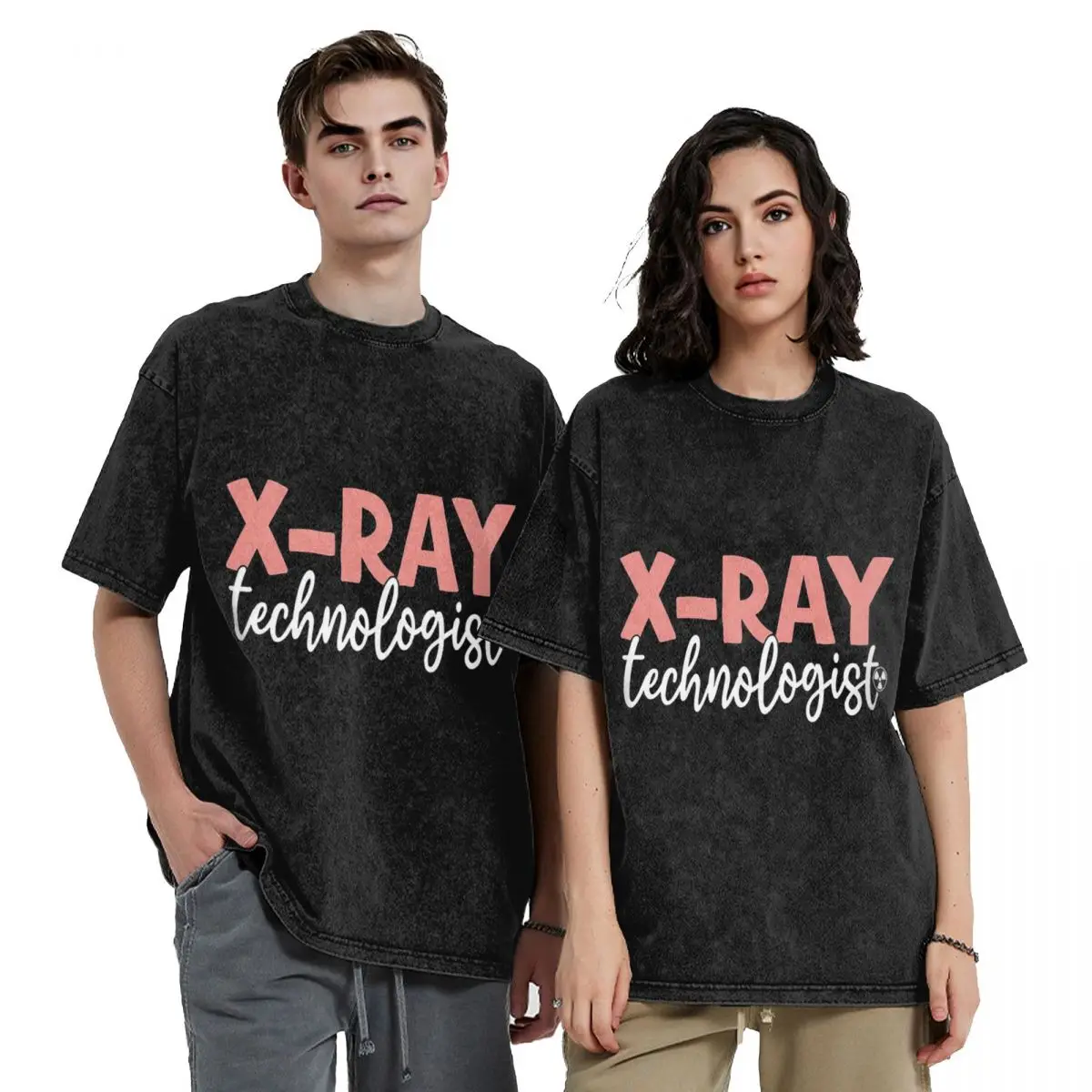 X Ray Technologist - Radiology Department Hip Hop Short Sleeve T-Shirts Washed Tops Tees Streetwear T Shirt for Men woman