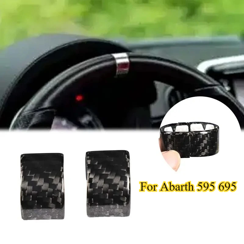 

Suitable For Abarth 595 695 17-25 Real Carbon Fiber Car Steering Wheel Steering Mark Decorative Sticker Interior Car Accessories