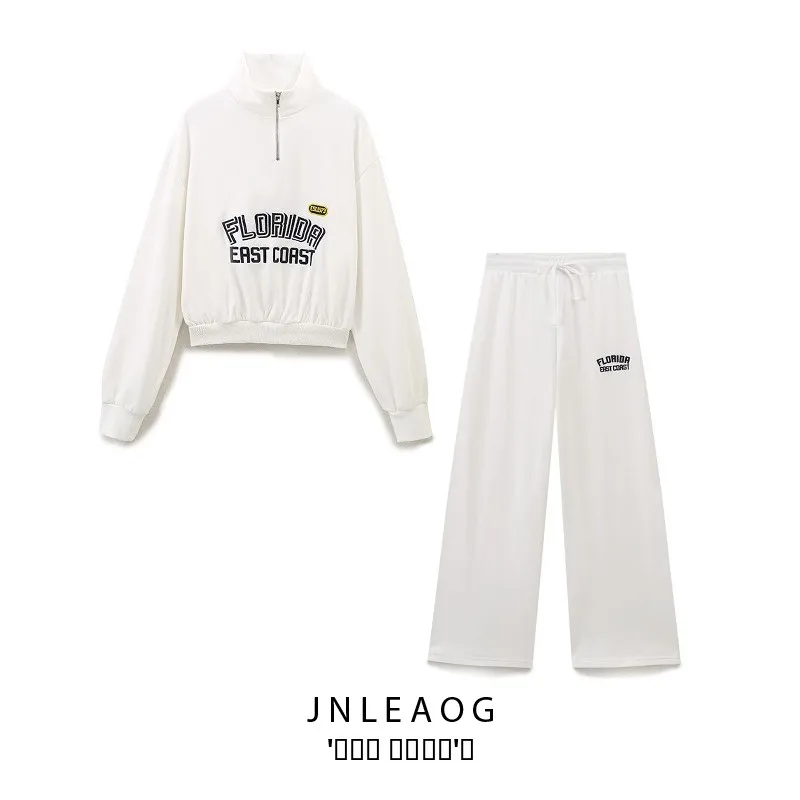 

JNLEAOG, осенний новый женский свитшот для колледжа и бархатные брюки с прямыми штанинами, комплект из двух предметов, модная одежда для взрослых