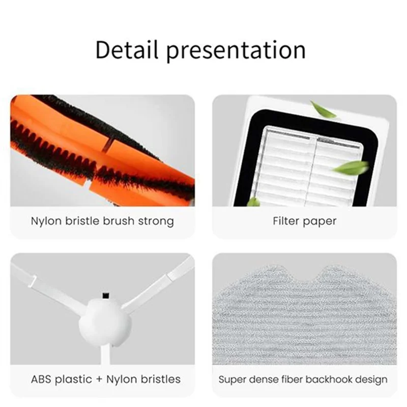 

N89R For Dreame D9, D9 Max, L10 Pro Robot Vacuum Main Side Brush Mop Filter Ultra Durable Accessories Long Lasting Spare Accesso