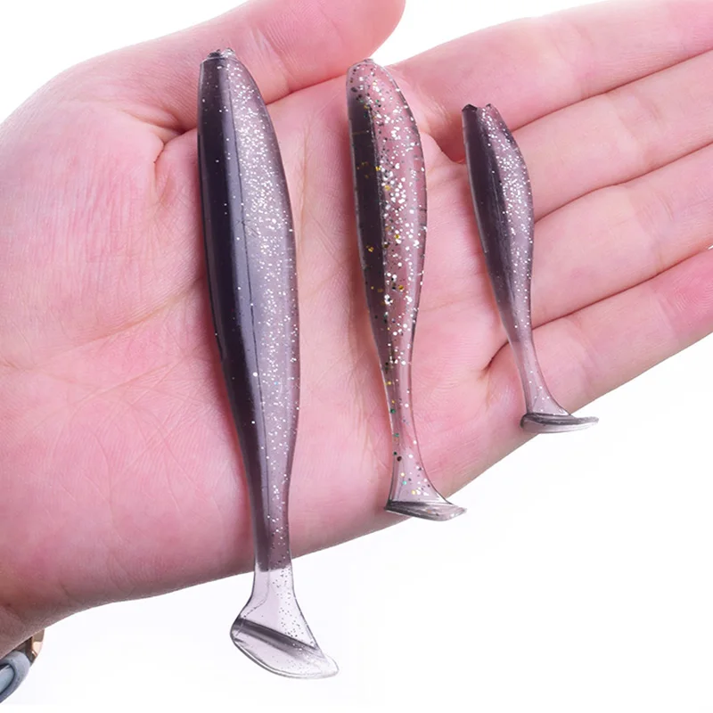 Señuelo blando WDAIREN 5cm 7,5cm 9,5cm Doble color ​   Shad-regalos artificiales de gusano de pesca, Wobblers de silicona para aparejos de pesca de