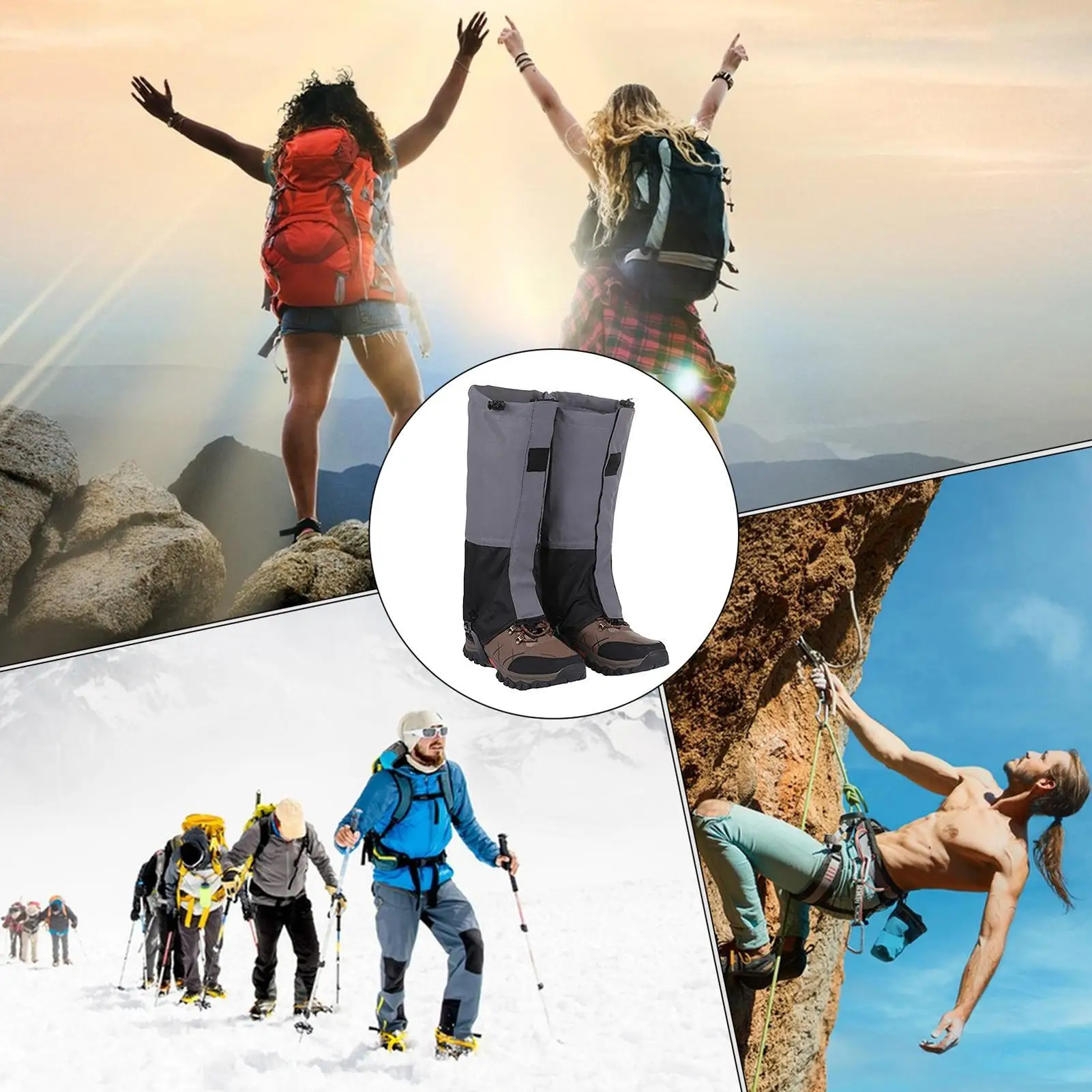 

Shoe Gaiters Waterproof Adjustable Gaiters For Hiking Boots Breathable Guard For Rain Outdoor Hunting Lawn Mountaineering Winter