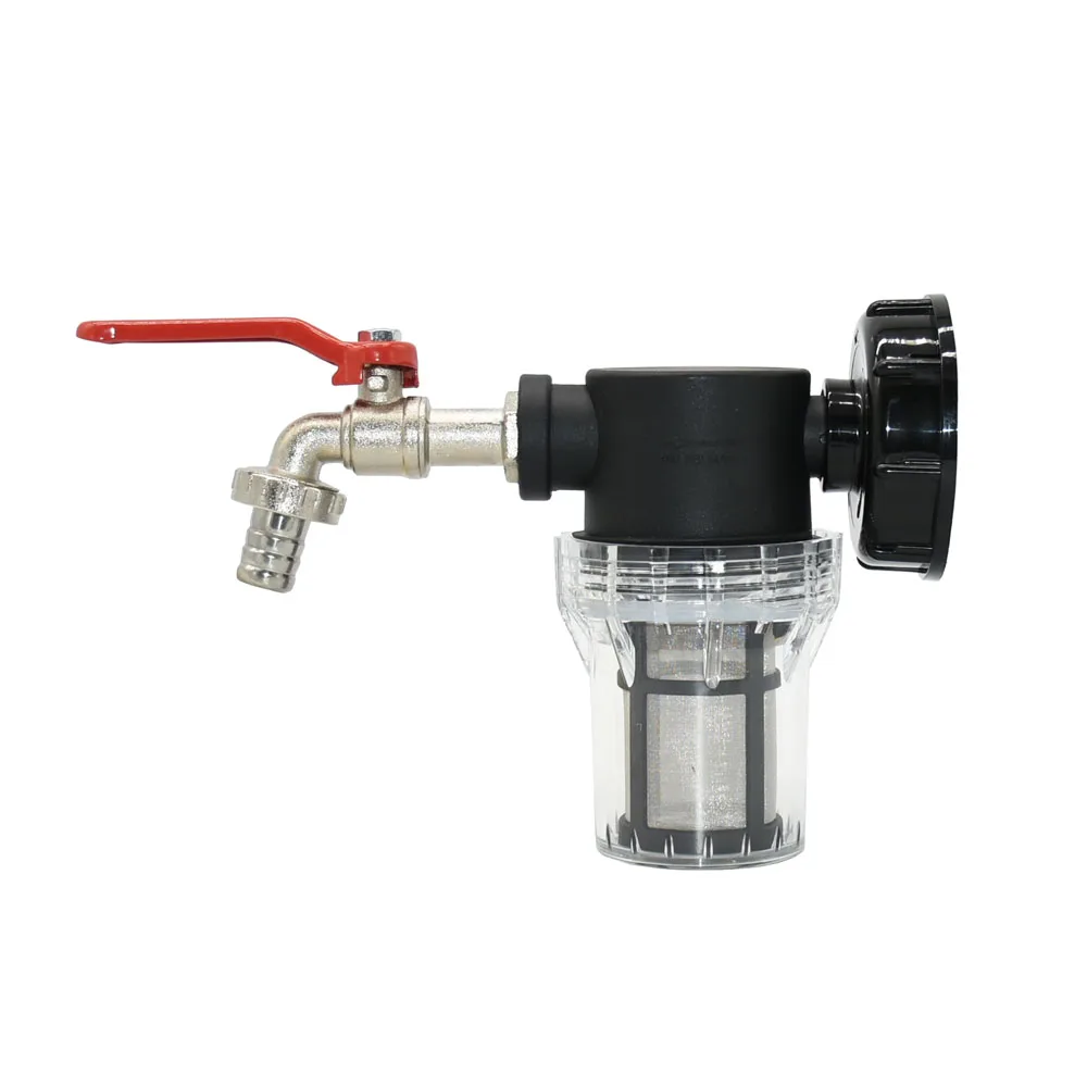 IBC Tank Tap Adapter Filter S60 Thread To 15-16mm Garden Hose Connector Faucet Alloy Ball Valve 1000 Liter Rain Barrel Fitting