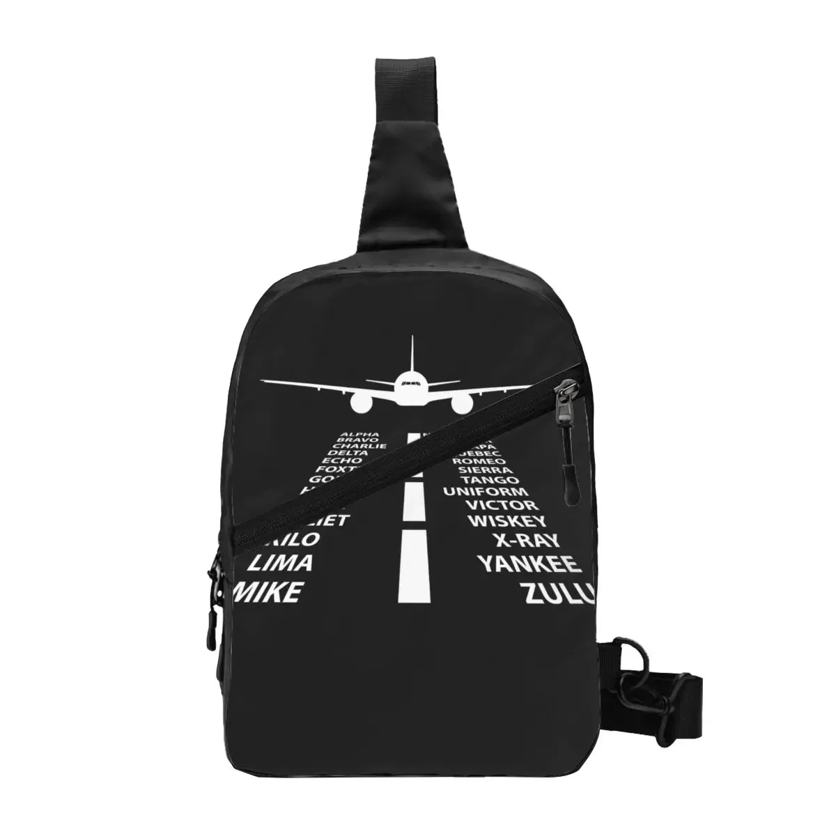 

Phonetic Alphabet Pilot Airplane Aviation Sling Bags Aviator Air Fighter Shoulder Crossbody Chest Backpack Traveling Daypack