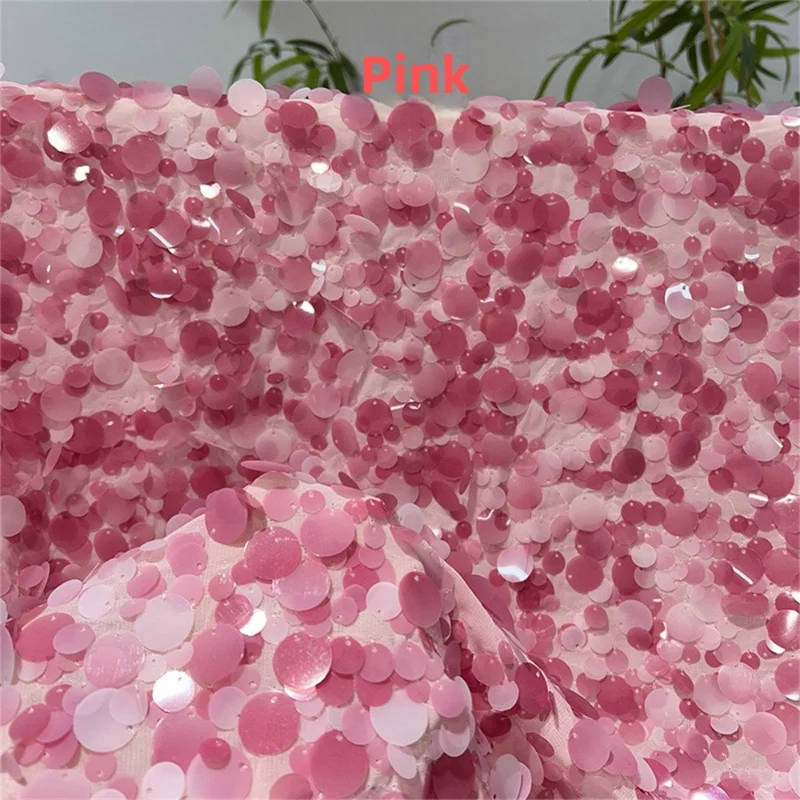 

Sequin Embroidered Fabric for DIY Sewing Handmade Garment Accessories Shoes Luggage and Bags Clothing Fashion Material Cloth