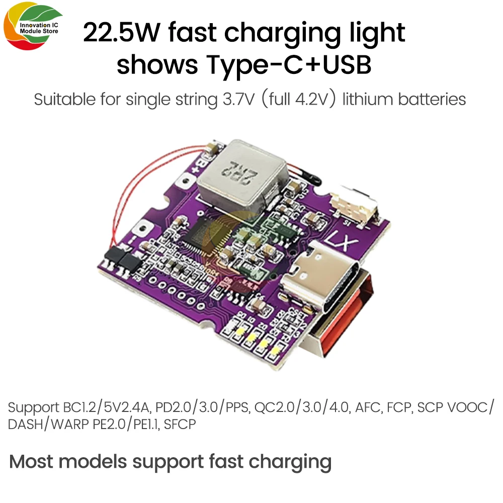 Mini Model 22.5W Charging Treasure Two-way Fast-harging Mobile Power Module Circuit Board DIY Motherboard Sets of Materials