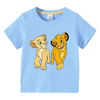 2-10 Years The Lion King Simba Printed Boys Versatile Fashion T Shirt Baby Girls Clothes Short Sleeve Tee Tops