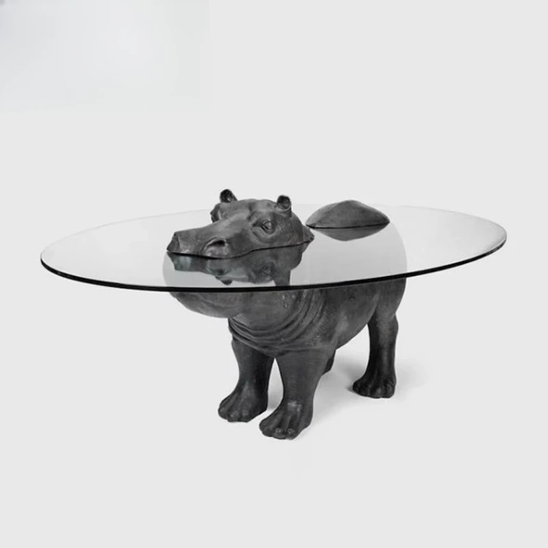 

Creative personality furniture art animal modeling coffee table Nordic designer hippo coffee table guest