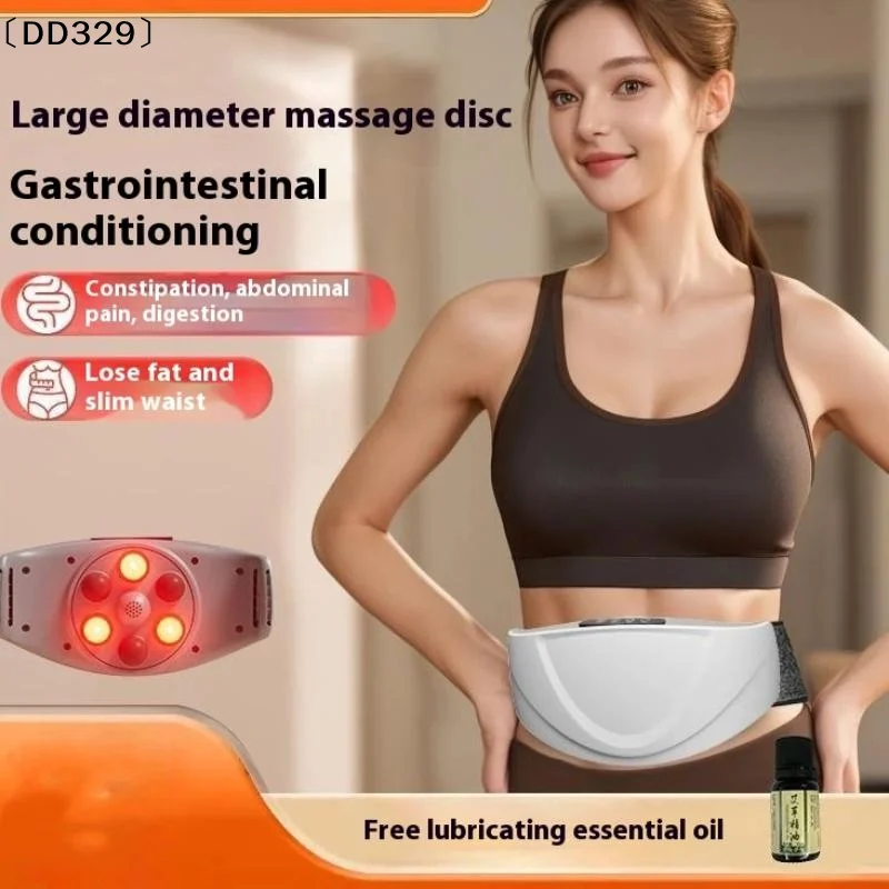 Automatic Heated Abdominal Massager Vibrating Rechargeable Wireless Massager Belt For Waist Back Warm Compress Slimming〔DD329〕