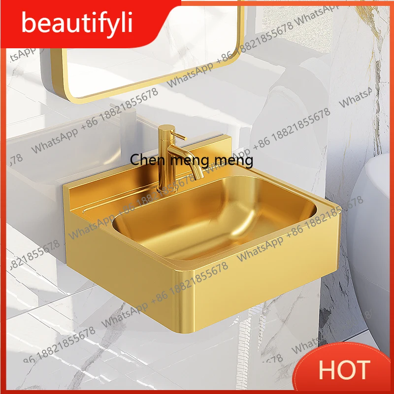 

A139 304 stainless steel wall-mounted wash basin outdoor courtyard balcony wash basin integrated