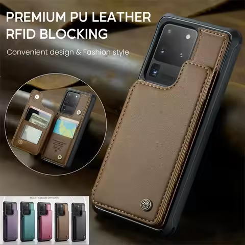 CaseMe Flip Leather Phone Case for Samsung Galaxy S20 FE S21 Plus S22 S23 S24 S25 Ultra A16 A36 A56 A15 Wallet Card Cover Coque
