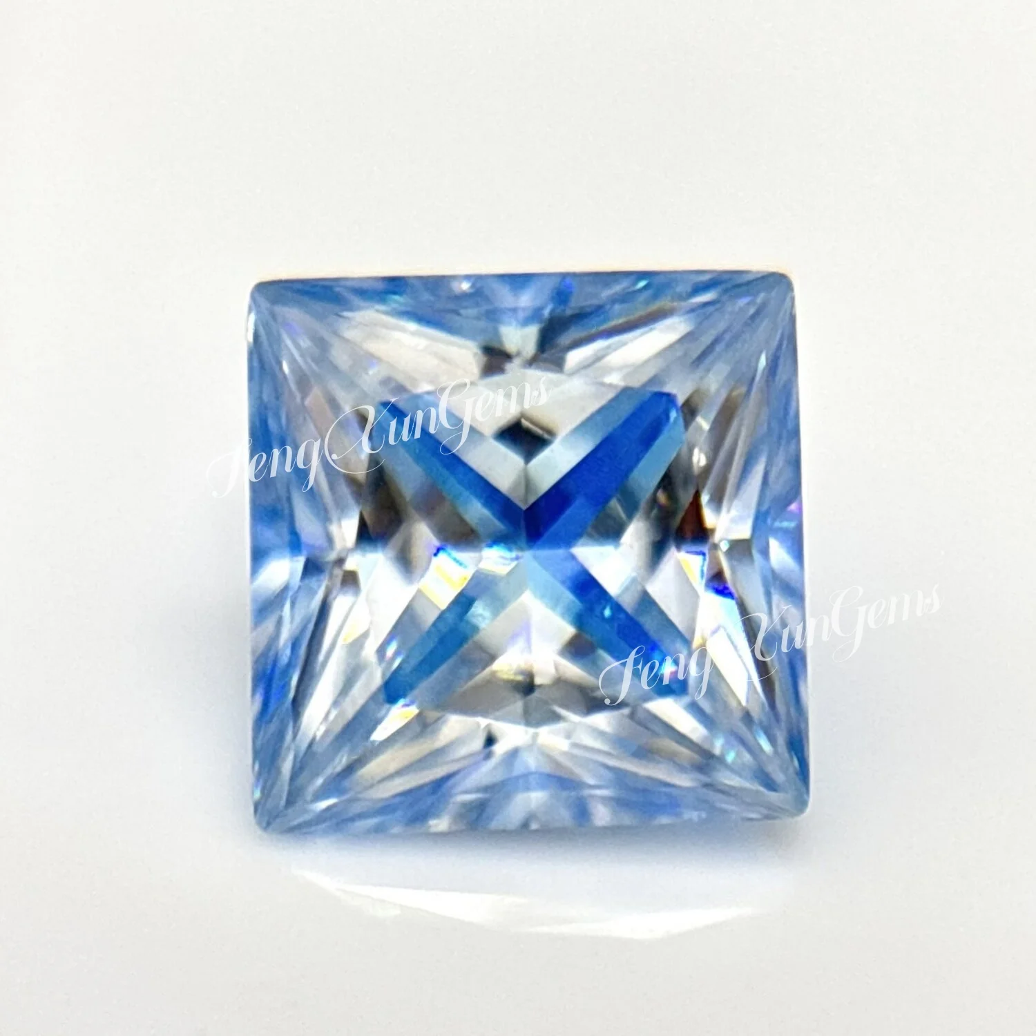 

Ice Blue Princess cut Moissainte Gemstone 3x3~10x10mm Loose Gems with GRA Certificate for inlay Jewelry Material