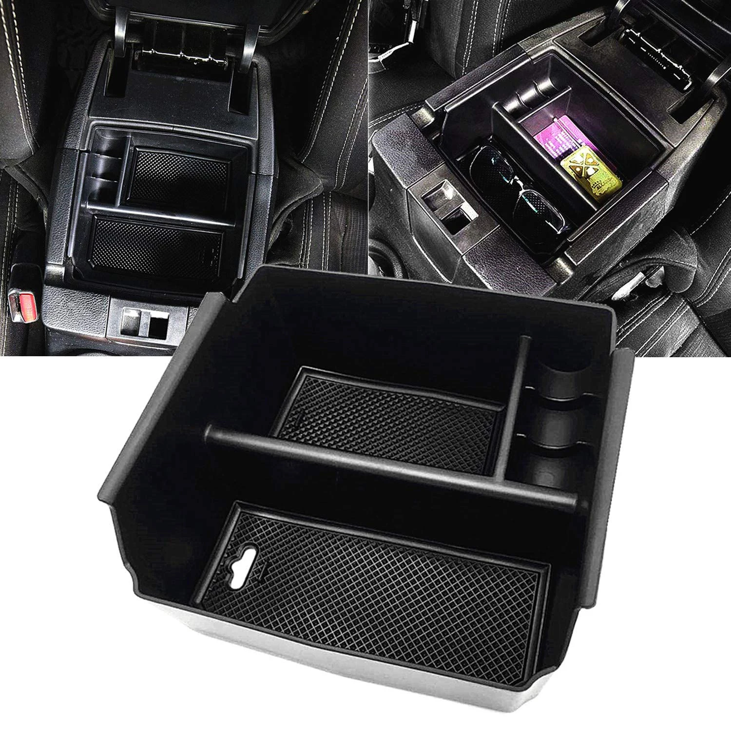 

Auto Center Console Organizer Tray Armrest Storage Box for Jeep Wrangler JK JKU 2011-2017 Phone Coin Card Keys Holder Box