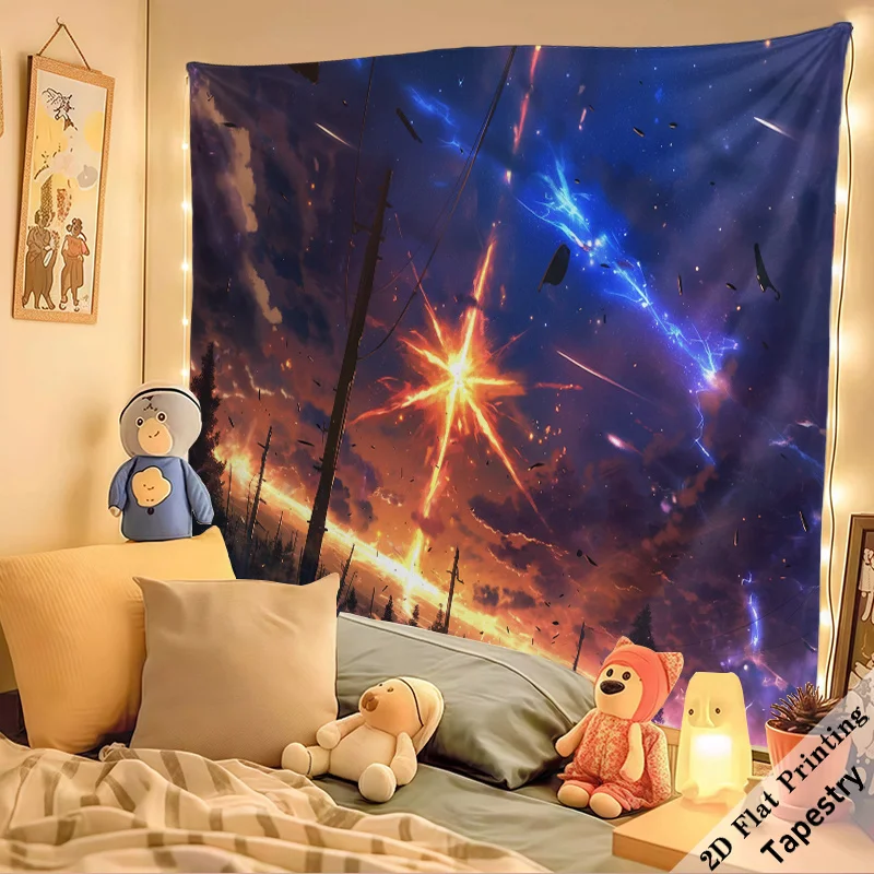 Epic Space Nebula Explosion Tapestry Wall Decor Large Room Galaxy Sunset Cosmic Poster Artwork 180x280cm