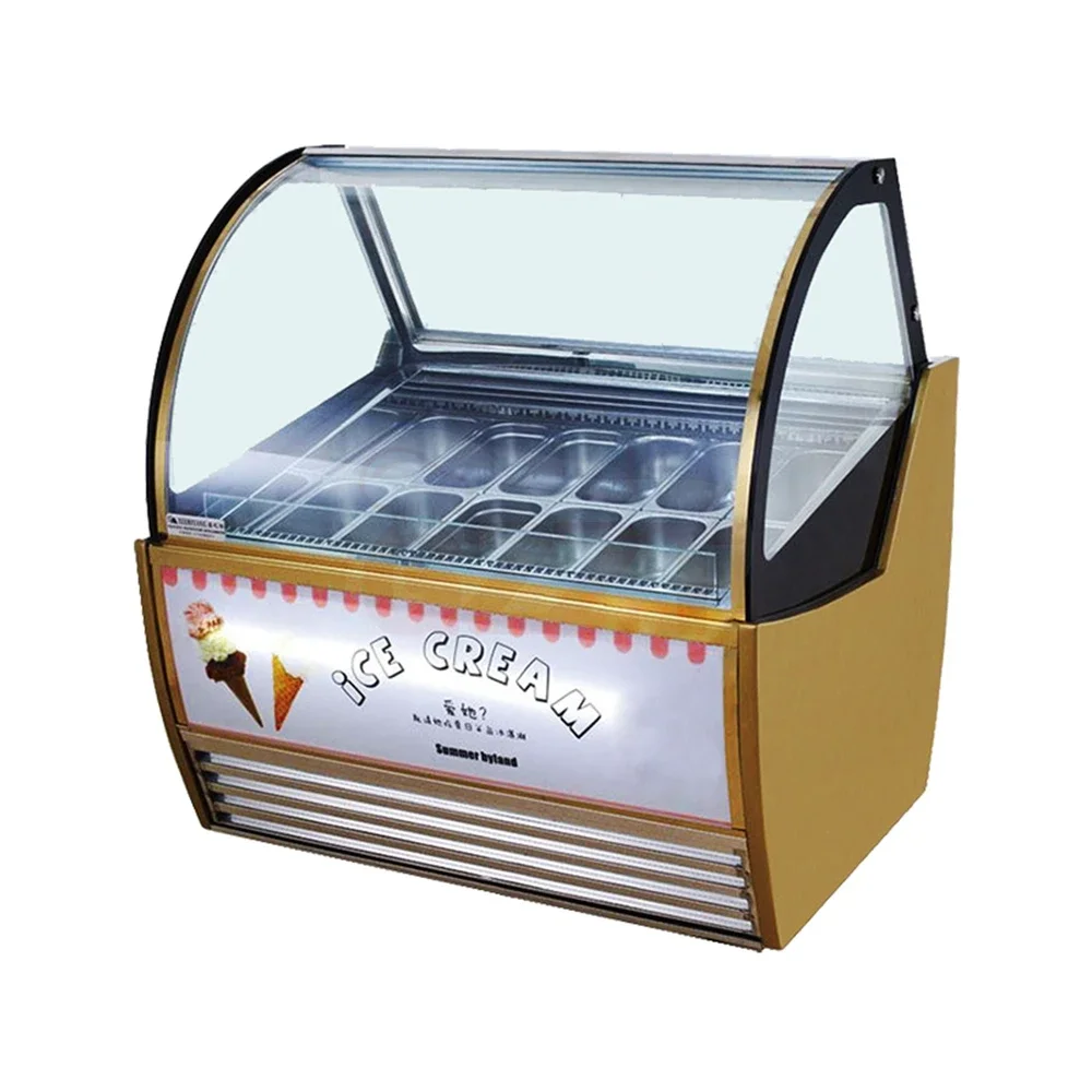 Hot Sale Freestanding Countertop Fast Cooling Gelato Display Showcase Ice Cream Cabinet Display Freezers Showcase