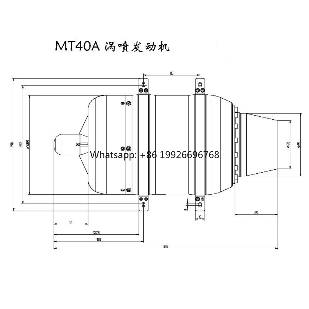Motor de chorro RC MT40A AMT Titan 40kg Motor turbojet para fabricante de piezas de avión RC