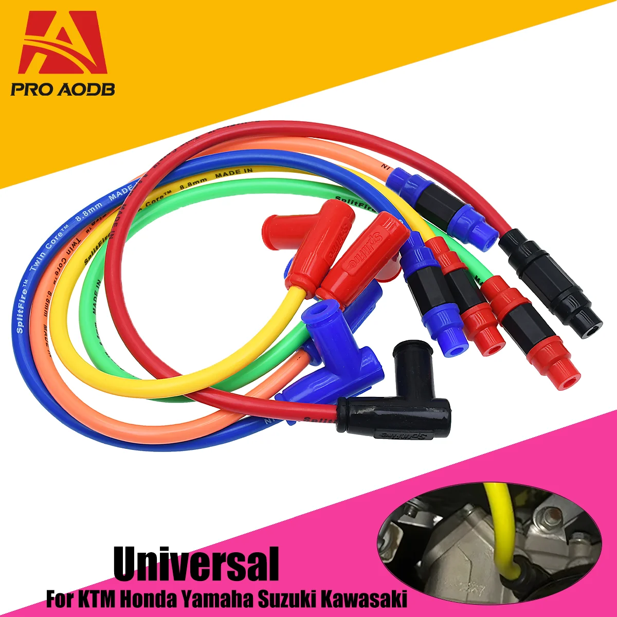 

Motocross Universal Parts 8.8mm Twin Core Race Power Cable Ignition Coil For KTM ATV Suzuki Yamaha Honda Kawasaki Motorcycle