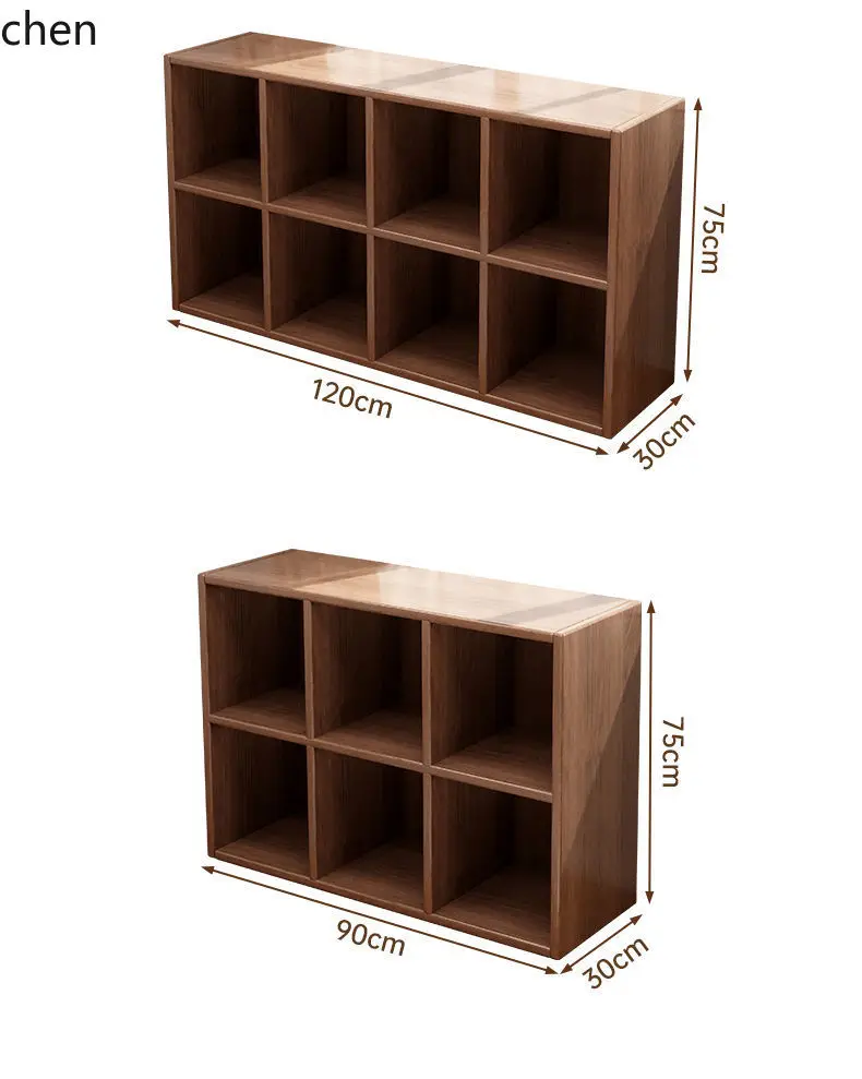 HT Bookshelf Storage Cabinet Wall-Mounted Bookshelf Floor-Standing  Freestanding Combination Eight-Grid Home Storage Cabinet